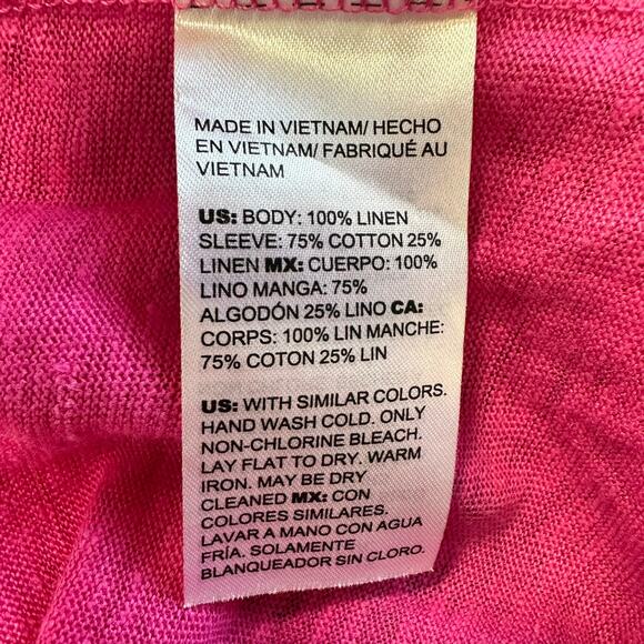 Chico's Linen Balloon Sleeve Pink Blouse 3 XL - Picture 5 of 9